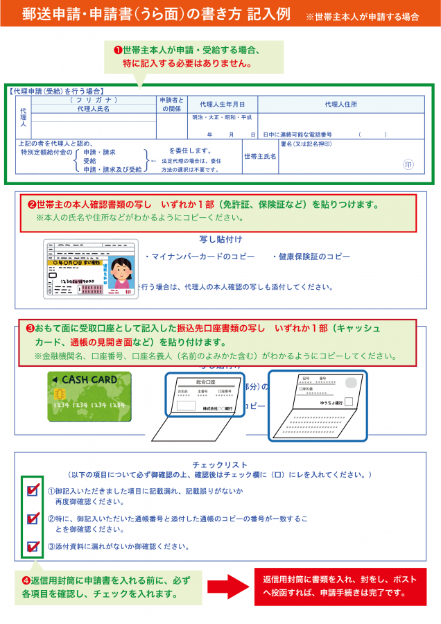 給付 金 書き方 定額