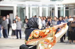 20160330石岡駅式典（金丸町おかめ）