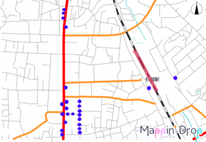 カラーマンホール位置図（石岡）