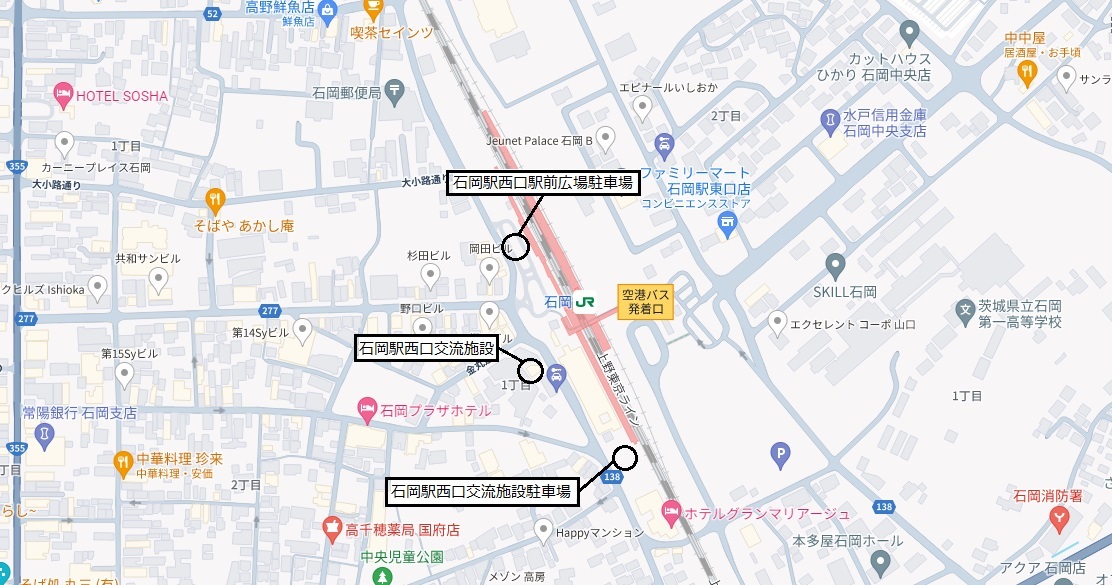 駅西口駐車場位置図