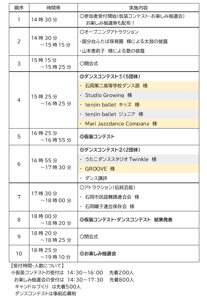 ハロウィン　タイムスケジュール